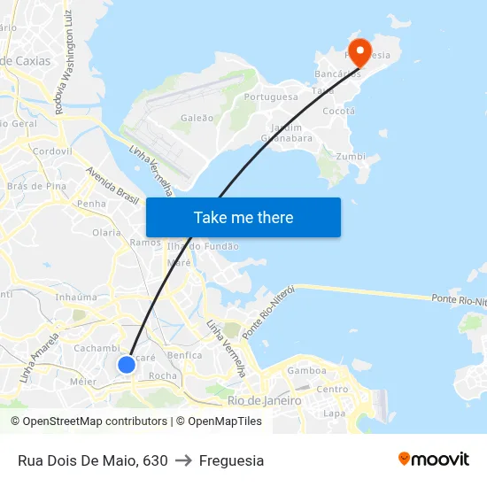 Rua Dois De Maio, 630 to Freguesia map
