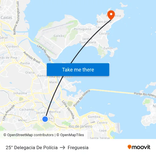 25° Delegacia De Polícia to Freguesia map