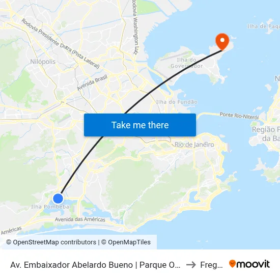 Av. Embaixador Abelardo Bueno | Parque Olímpico | Jeunesse Arena to Freguesia map