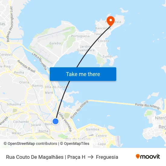 Rua Couto De Magalhães | Praça H to Freguesia map