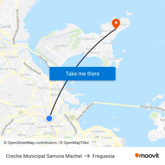 Creche Municipal Samora Machel to Freguesia map