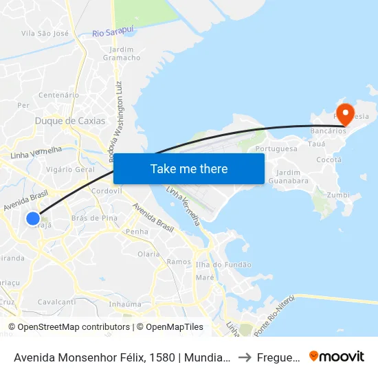 Avenida Monsenhor Félix, 1580 | Mundial Irajá to Freguesia map