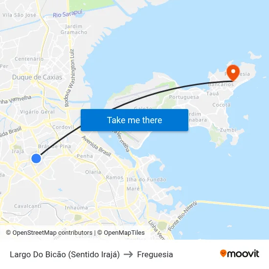Largo Do Bicão (Sentido Irajá) to Freguesia map