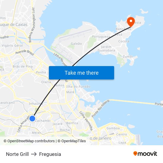 Norte Grill to Freguesia map