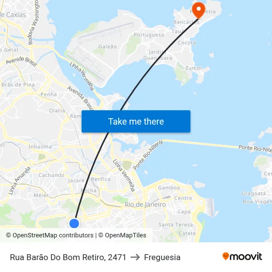 Rua Barão Do Bom Retiro, 2471 to Freguesia map