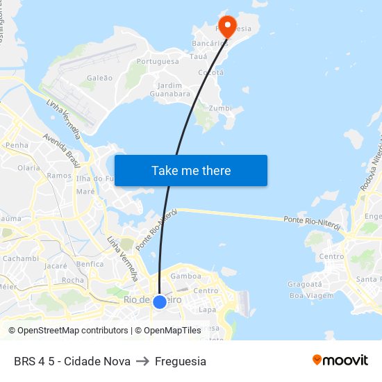 BRS 4 5 - Cidade Nova to Freguesia map