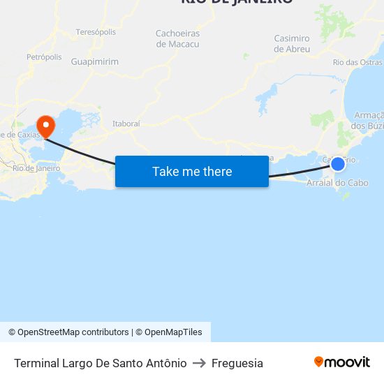 Terminal Largo De Santo Antônio to Freguesia map