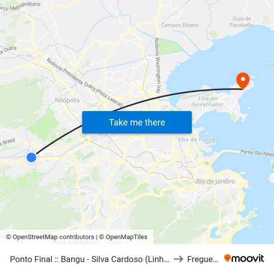 Ponto Final :: Bangu - Silva Cardoso (Linha 799) to Freguesia map