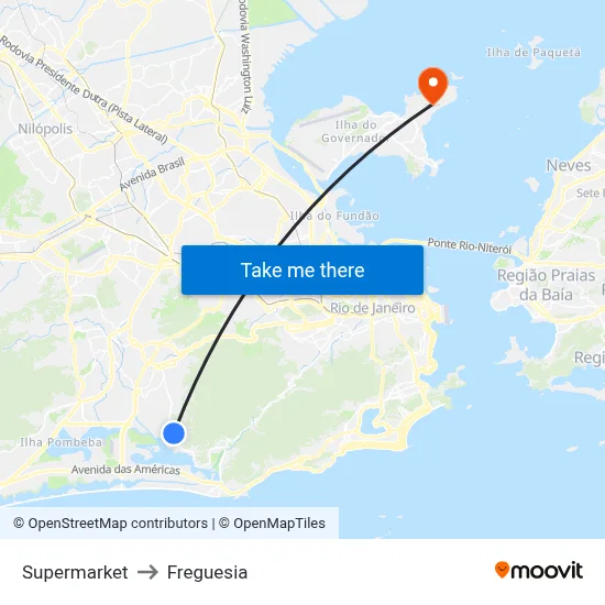 Supermarket to Freguesia map