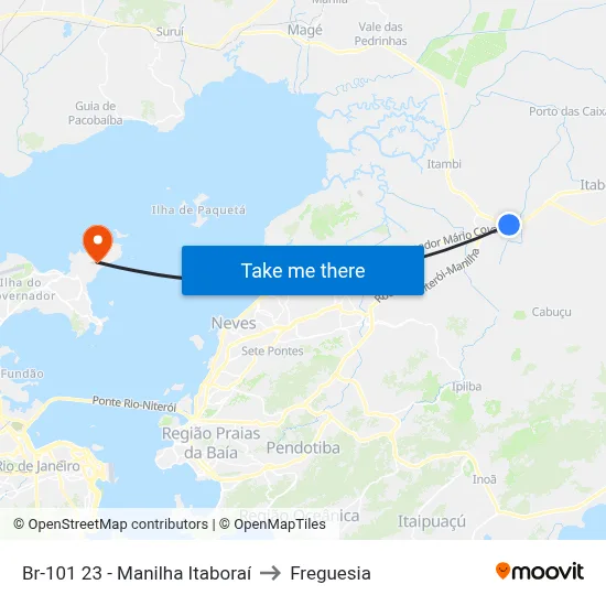 Br-101 23 - Manilha Itaboraí to Freguesia map
