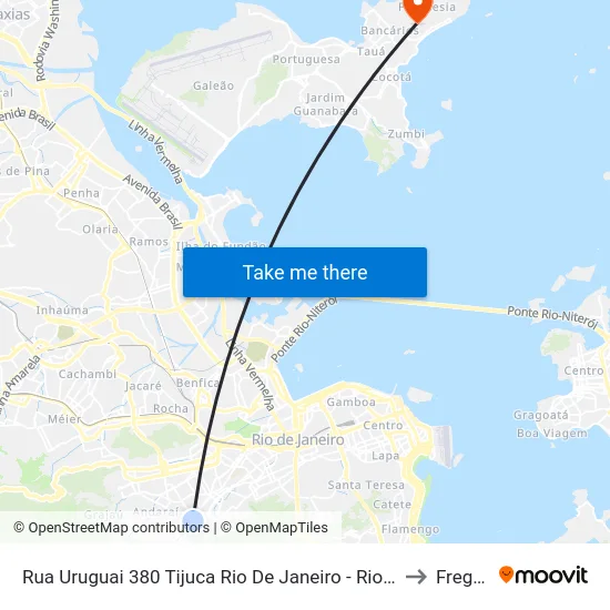 Rua Uruguai 380 Tijuca Rio De Janeiro - Rio De Janeiro 20510 Brasil to Freguesia map