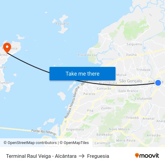 Terminal Raul Veiga - Alcântara to Freguesia map