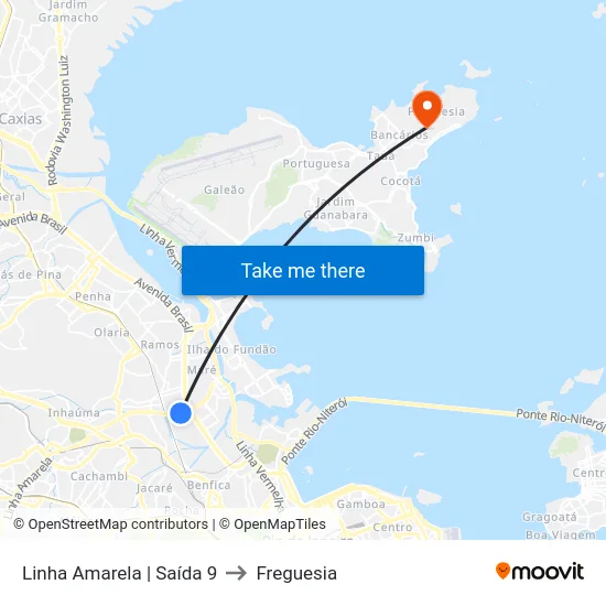 Linha Amarela | Saída 9 to Freguesia map