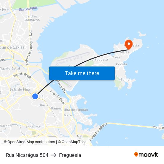 Rua Nicarágua 504 to Freguesia map