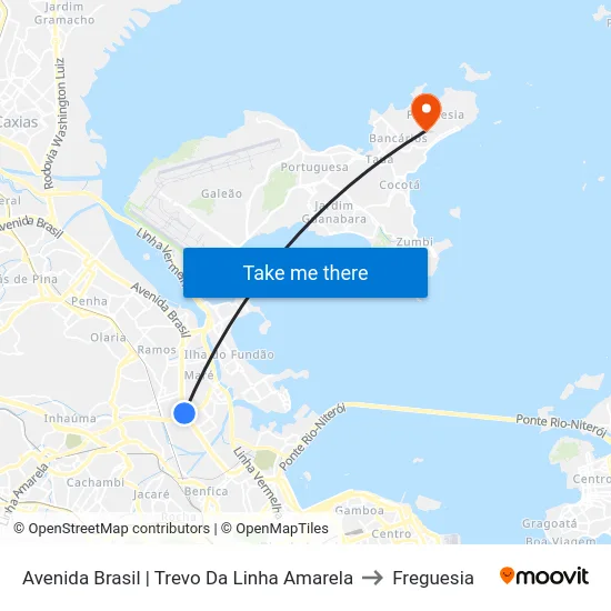 Avenida Brasil | Trevo Da Linha Amarela to Freguesia map