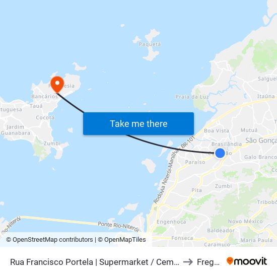 Rua Francisco Portela | Supermarket / Cemitério De São Gonçalo to Freguesia map