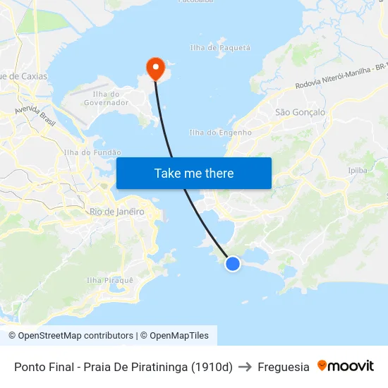 Ponto Final - Praia De Piratininga (1910d) to Freguesia map