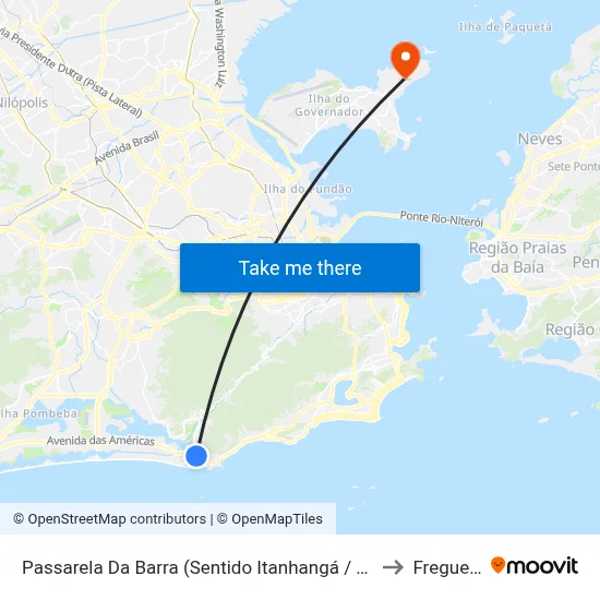Passarela Da Barra (Sentido Itanhangá / Barrinha) to Freguesia map