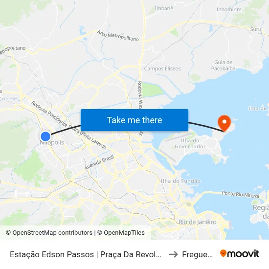 Estação Edson Passos | Praça Da Revolução to Freguesia map