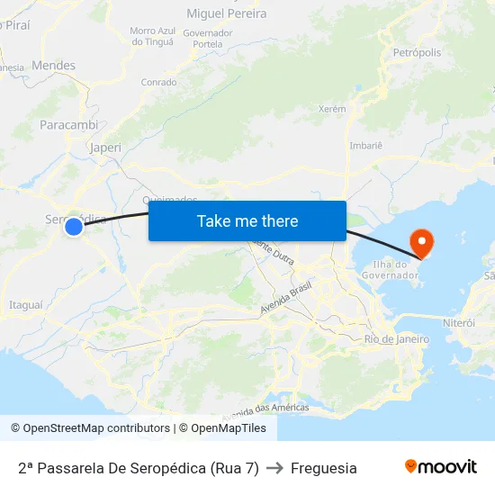 2ª Passarela De Seropédica (Rua 7) to Freguesia map