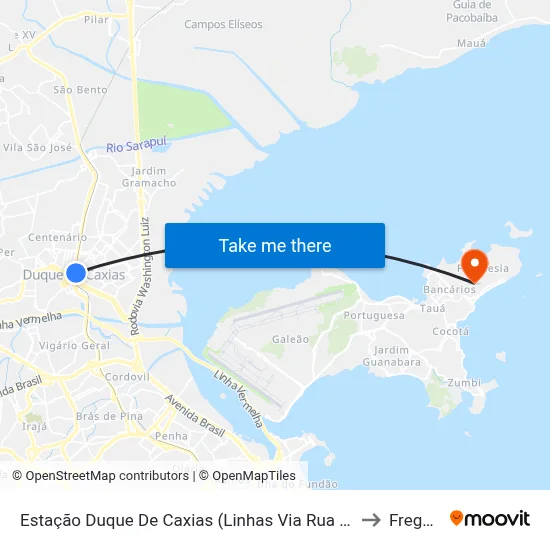 Estação Duque De Caxias (Linhas Via Rua Marechal Deodoro) to Freguesia map