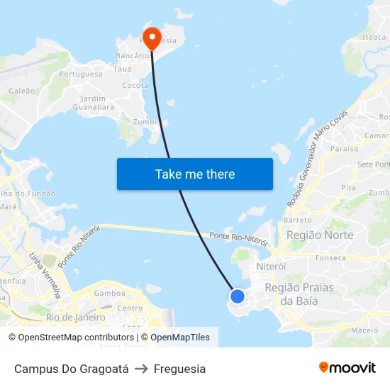 Campus Do Gragoatá to Freguesia map