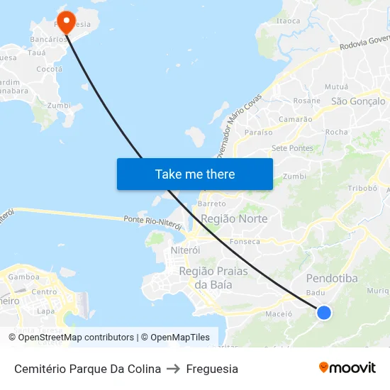 Cemitério Parque Da Colina to Freguesia map