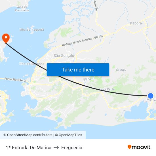 1ª Entrada De Maricá to Freguesia map