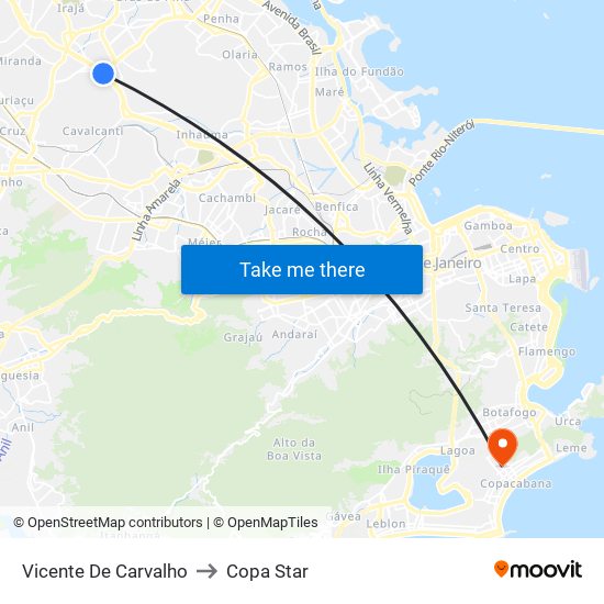 Vicente De Carvalho to Copa Star map