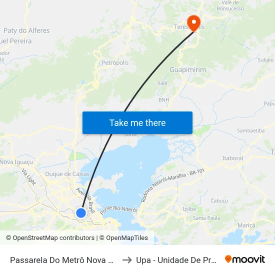 Passarela Do Metrô Nova América / Del Castilho to Upa - Unidade De Pronto Atendimento map