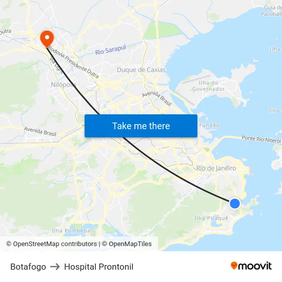 Botafogo to Hospital Prontonil map