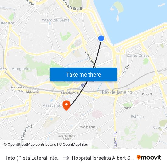 Into (Pista Lateral Interna) to Hospital Israelita Albert Sabin map