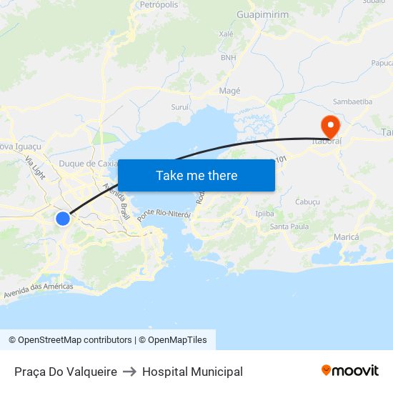 Praça Do Valqueire to Hospital Municipal map