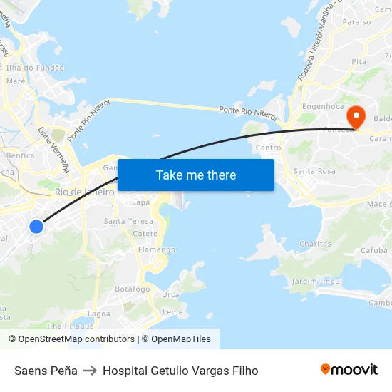 Saens Peña to Hospital Getulio Vargas Filho map