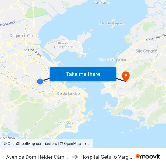 Avenida Dom Hélder Câmara, 3999 to Hospital Getulio Vargas Filho map
