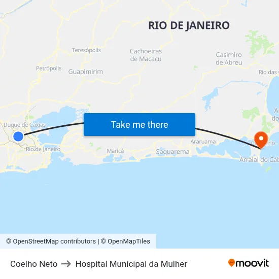Coelho Neto to Hospital Municipal da Mulher map