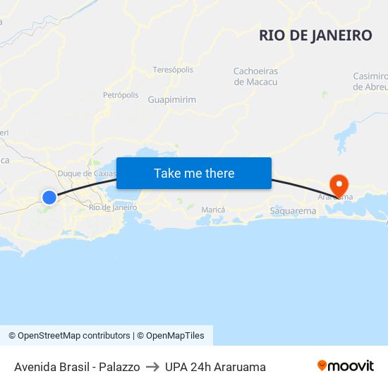 Avenida Brasil - Palazzo to UPA 24h Araruama map