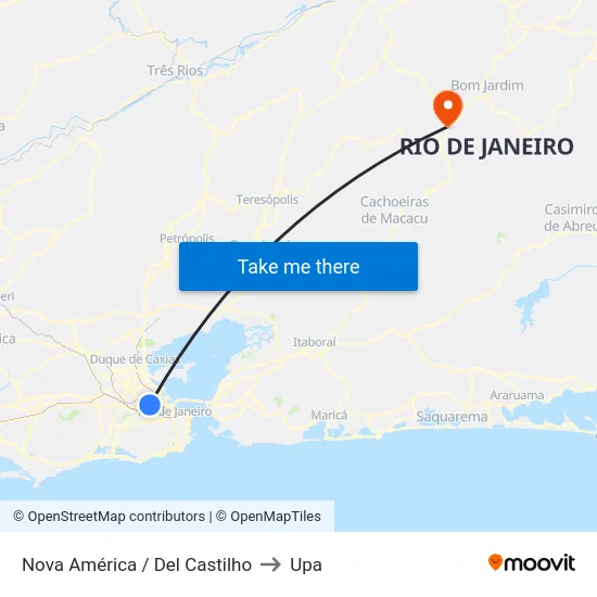 Nova América / Del Castilho to Upa map