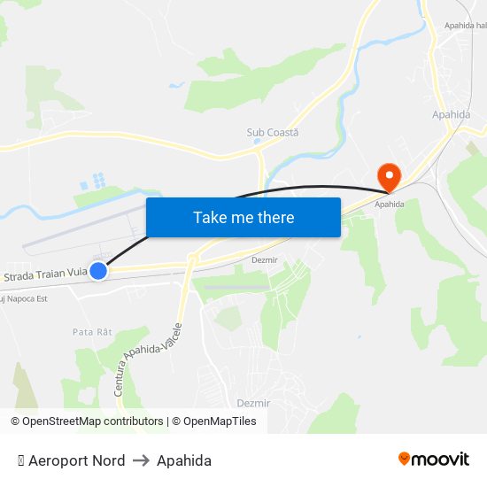 ✈ Aeroport Nord to Apahida map