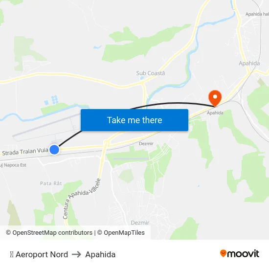 ✈ Aeroport Nord to Apahida map
