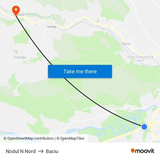 Nodul N Nord to Baciu map