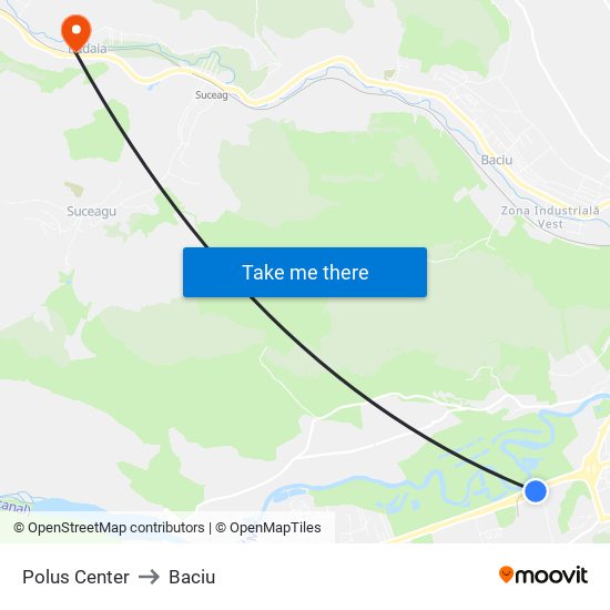 Polus Center to Baciu map