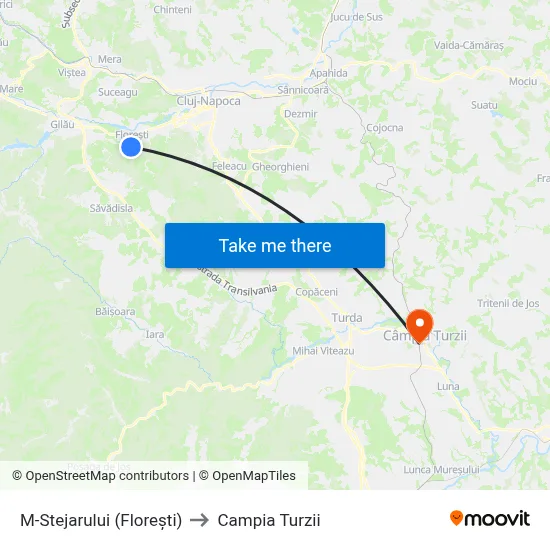 M-Stejarului (Florești) to Campia Turzii map