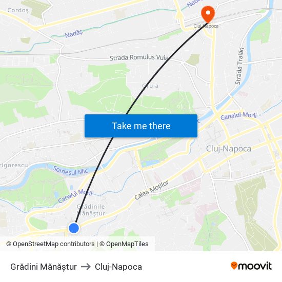 Grădini Mănăștur to Cluj-Napoca map