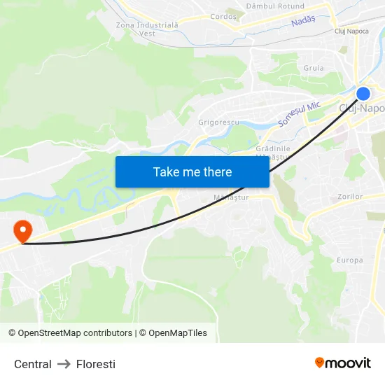 Central to Floresti map