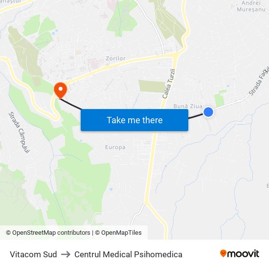 Vitacom Sud to Centrul Medical Psihomedica map