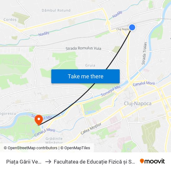 Piața Gării Vechi to Facultatea de Educație Fizică și Sport map