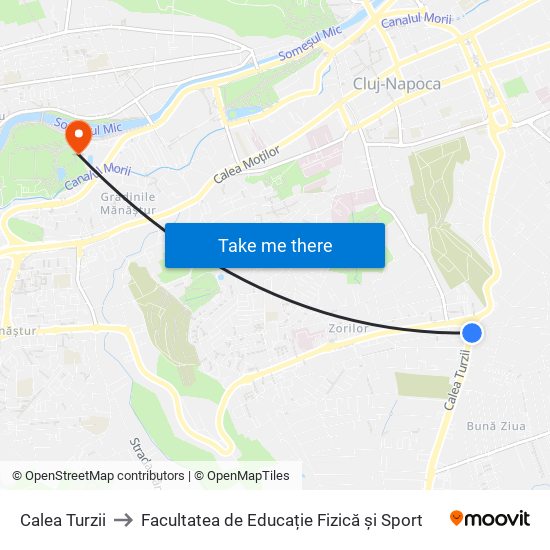 Calea Turzii to Facultatea de Educație Fizică și Sport map