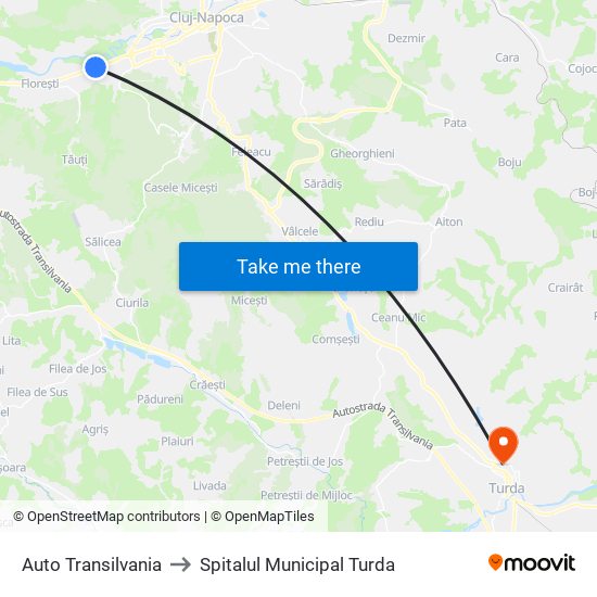 Auto Transilvania to Spitalul Municipal Turda map