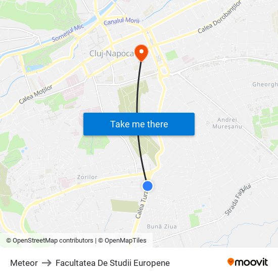 Meteor to Facultatea De Studii Europene map